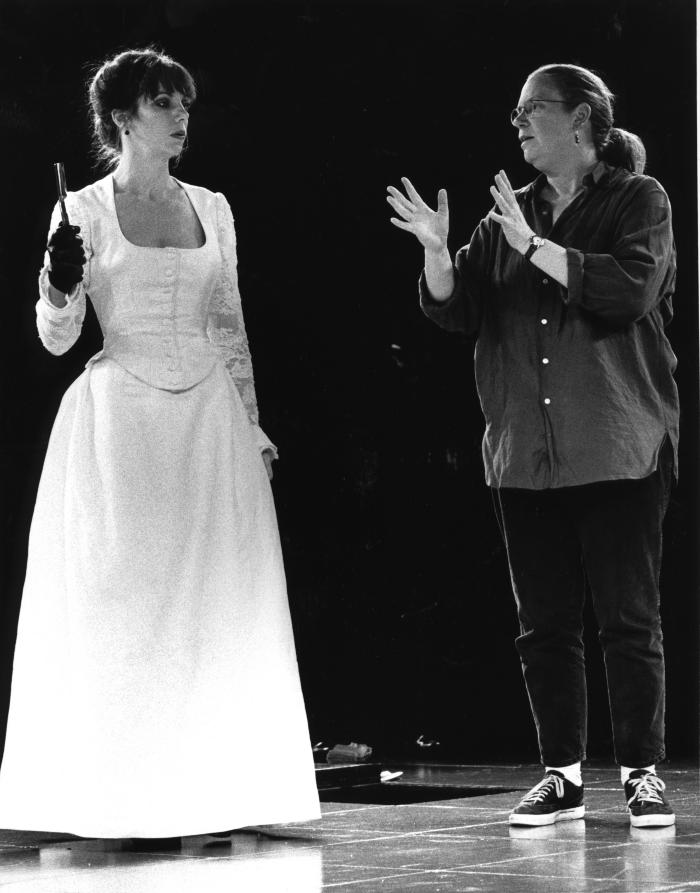 Anne Bogart directing Ellen Lauren in the Actor's Theatre of Louisville Production of "Miss Julie" 1997