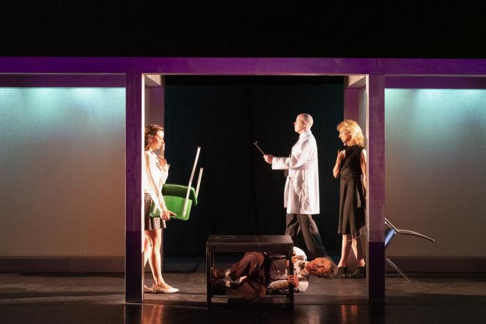 Will Bond, Violeta Picayo, Stephen Duff Webber, and Ellen Lauren in "The Medium" at the BAM Fisher, Brooklyn, NY, 2022