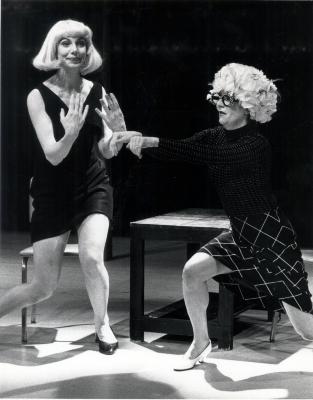 Kelly Maurer and Ellen Lauren in the SITI Company Production "The Medium" at the Actor's Theatre of Louisville, KY, 1995
