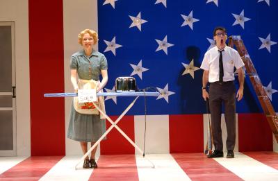 Scene from "bobrauschenbergamerica" at Performing Arts Chicago, 2002