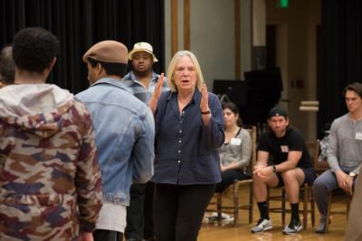 Anne Bogart in the Rehearsal of "Lost in the Stars" at Royce Hall, UCLA Performing Arts Center, Los Angeles, CA, 2017