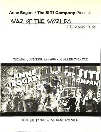 Program from "War of the Worlds – The Radio Play" at Allen Theatre, TTU, Lubbock, TX, 2001