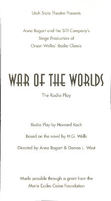 Program from "War of the Worlds – The Radio Play" at Morgan Theater, USU, Logan, UT, 2001