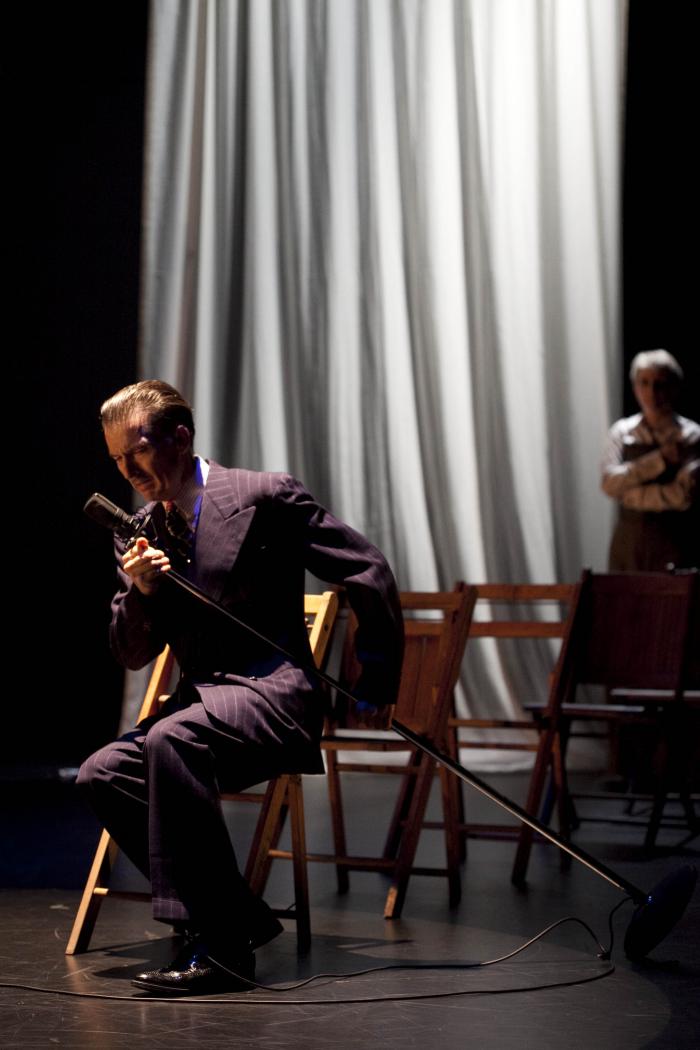 Scene from "Radio Macbeth" at Dance Theatre Workshop, New York, NY 2010