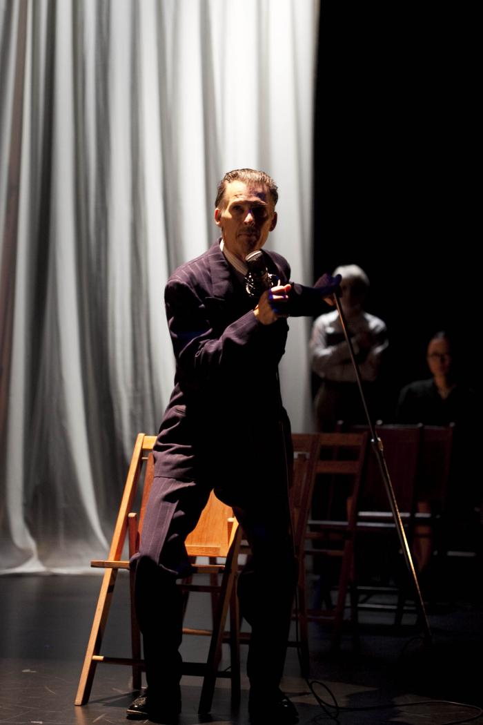 Scene from "Radio Macbeth" at Dance Theatre Workshop, New York, NY 2010