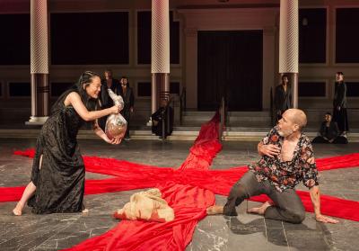 Scene from "Bacchae" at the J. Paul Getty Museum at the Getty Villa, Malibu, CA, 2018