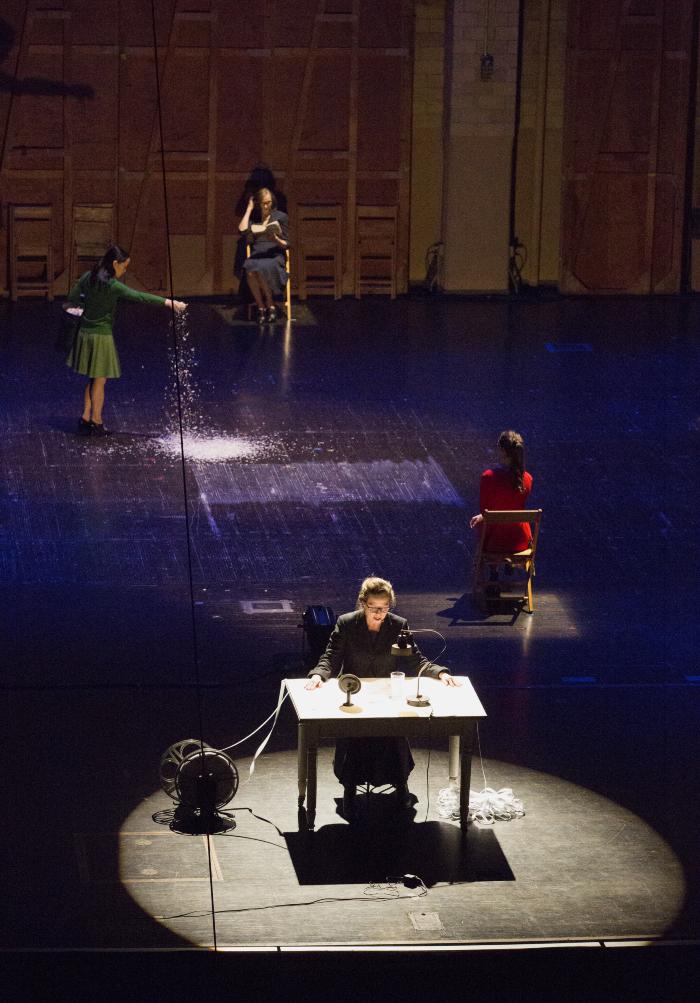 Scene from "the theater is a blank page" at Wexner Center, OSU, Columbus, OH, 2015