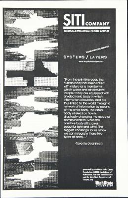 Program from "systems/layers" at the Utah State Theatre, 2004