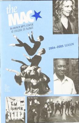 Program from "Score" at the McAninch Arts Center College of DuPage, 2005