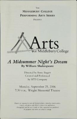 Program for "A Midsummer Night's Dream" at the Wright Memorial Theatre, 2006
