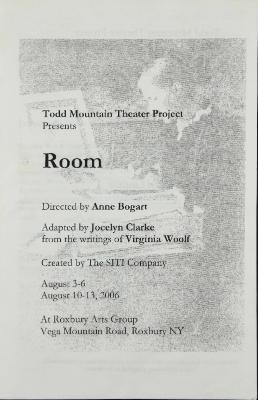 Program for "Room" at the Roxbury Arts Group, 2006