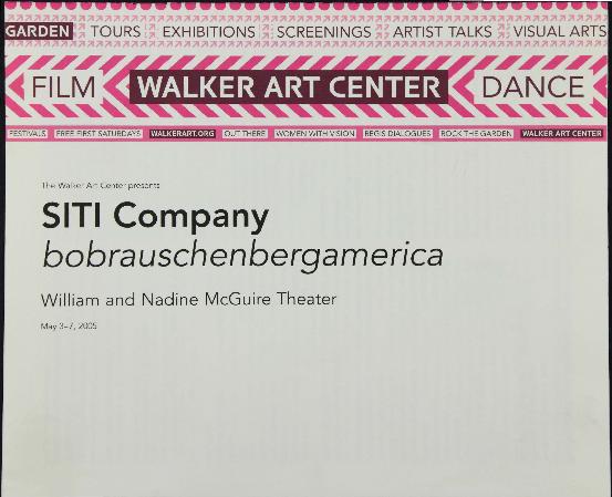 Program from "bobrauschenbergamerica" at the Walker Art Center, 2005