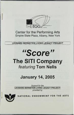 Program from "Score" at the Egg, 2005