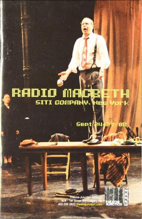 Program from "Radio Macbeth" at Theatre Junction Grand, 2008