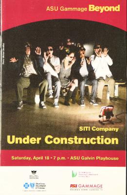 Program from "Under Construction" at the Galvin Playhouse, 2009