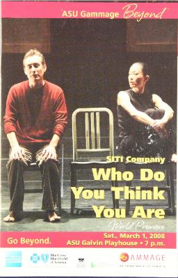 Program from "Who Do You Think You Are" at the Galvin Playhouse, 2008