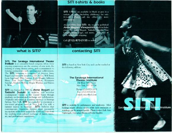 Brochure from SITI Company, circa 2000