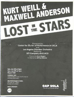 Program from "Lost in the Stars" at Royce Hall, UCLA, 2017