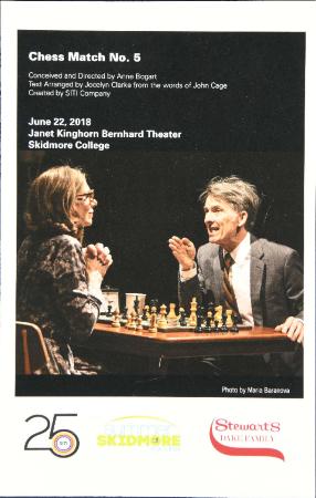 Program from "Chess Match No. 5" at the Janet Klinghorn Bernhard Theater, 2018
