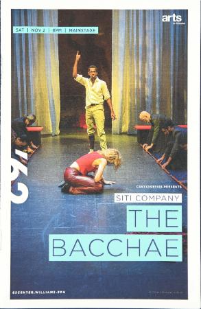 Program from "The Bacchae" at the 62 Center, Williams College, 2019