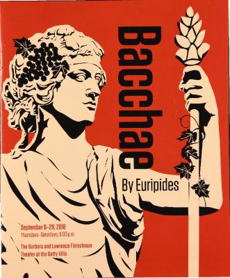 Program from "Bacchae" at the J. Paul Getty Museum at the Getty Villa, 2018