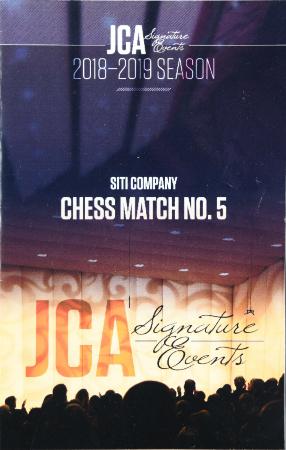 Program from "Chess Match No.5" at the Butler Arts Center, Jordan College of the Arts, 2019