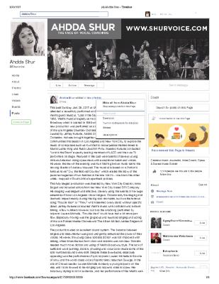 Press from "Lost in the Stars" at UCLA, Facebook Ahdda Shur review, 2017