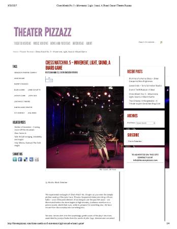 Press from "Chess Match No.5" at Abingdon Theatre, Theater Pizzazz review, 2017