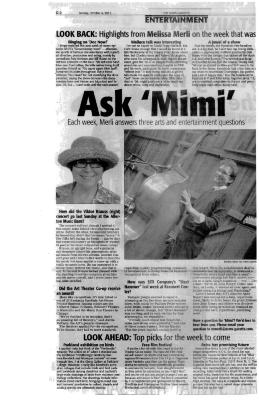 Press from "Steel Hammer" at Krannert, News Gazette "Ask Mimi" informal review, 2015.pdf