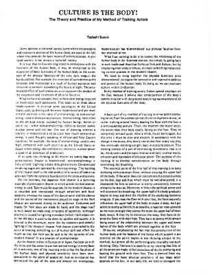 Suzuki Method "Culture is the Body" article excerpt by Tadashi Suzuki