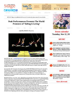Press from "Falling & Loving" at MSU, NJ Stage Newswire review, 2019