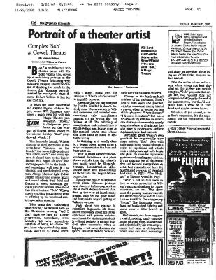 Press from "Bob" at Magic Theatre, SF Chronicle review, 2002