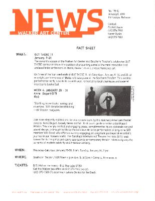 Press Release from "Bob" at Walker Arts Center, 1999