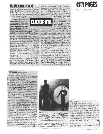 Press from "Bob" at Walker Art Center, City Pages review, 1999