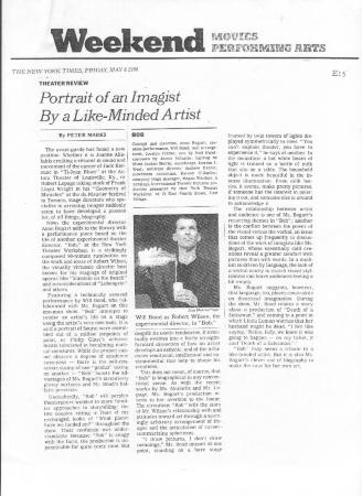 Press from "Bob" at  NYTW, NY Times review, 1998