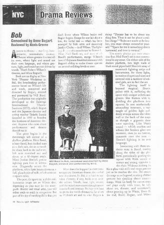 Press from "Bob" at  NYTW, In Theater review, 1998