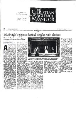 Press from "Cabin Pressure" at Edinburgh, Christian Science Monitor review, 2000