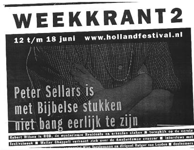 Press from "Bob" at Theater Bellevue, Weekkrant feature, 1999