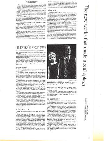 Press from "Cabin Pressure" at Actors Theatre of Louisville, ProvidenceSunday review, 1999