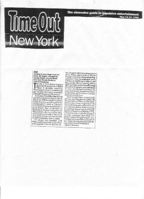 Press from "Bob" at  NYTW, Time Out NY feature, 1998