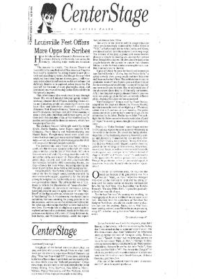 Press from "Cabin Pressure" at Actors Theatre of Louisville, CenterStage review, 1999,