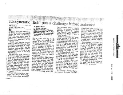 Press from "Bob" at Walker Art Center, St Paul Pioneer review, 1999