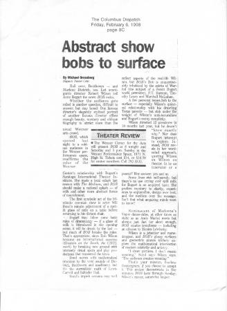 Press from "Bob" at Wexner, Columbus Dispatch review, 1998