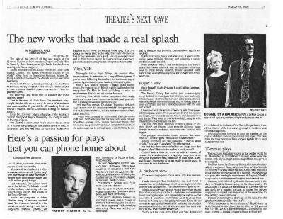 Press from "Cabin Pressure" at Actors Theatre of Louisville, Providence Journal review, 1999