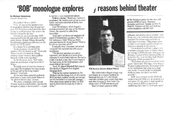 Press from "Bob" at Wexner, Columbus Dispatch review(2), 1998