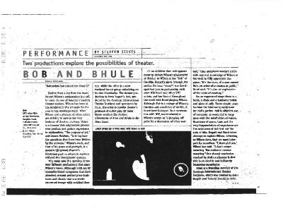 Press from "Bob: at  NW Cultural, WW Culture, 1999
