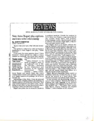 Press from "Cabin Pressure" at Actors Theatre of Louisville, Courier Journal review, 1999,