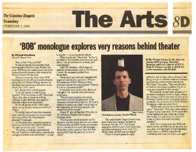 Press from "Bob" at Wexner, Columbus Dispatch feature, 1998