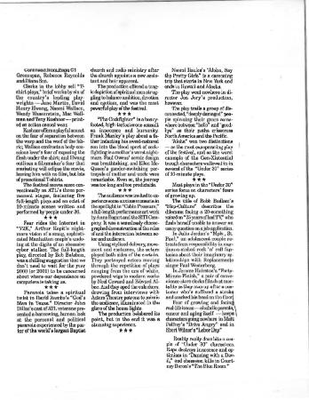 Press from "Cabin Pressure" at Actors Theatre of Louisville, continuedC1 review, 1999