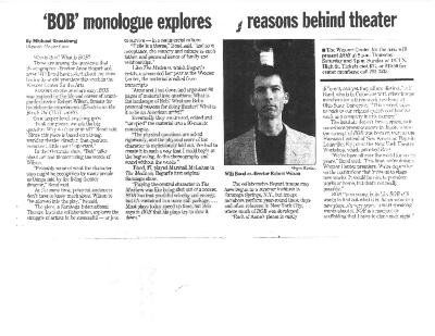 Press from "Bob" at Wexner, Columbus Dispatch review(2), 1998